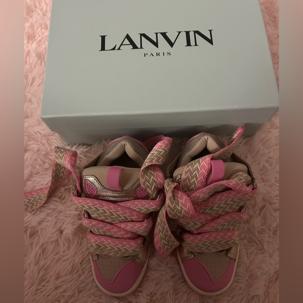 Girls Pink Lanvin Sneakers Size 33
